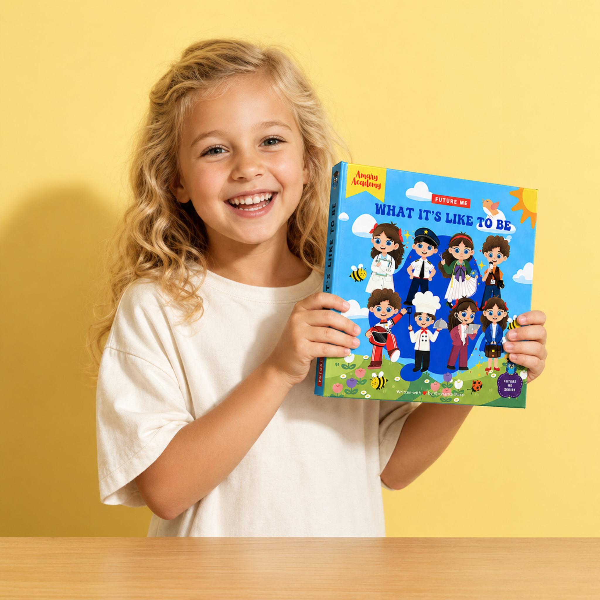 Child holding the Future Me book